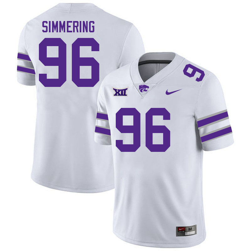 #96 Leyton Simmering Kansas State Wildcats Fotball Jerseys Stitched Sale-White